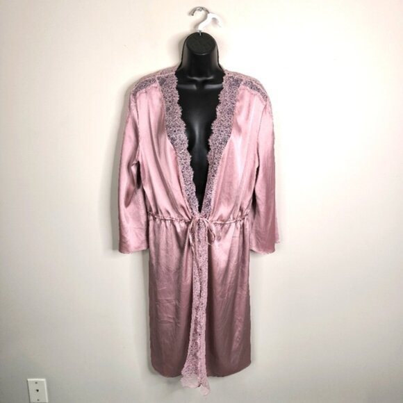 Victoria's Secret Retro Y2K 90s Satin Fairy Coquette Lace Sexy Feminine Robe M/L - Picture 1 of 7